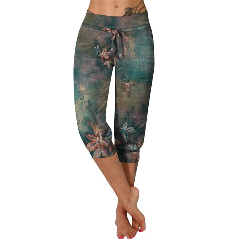 Awxnjux Trousers Pants For Women Capri Leggings For Women 2024 High Waisted Cutout Yoga Capris