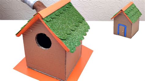 How To Make Amazing Cardboard Bird House From Cardboard Youtube