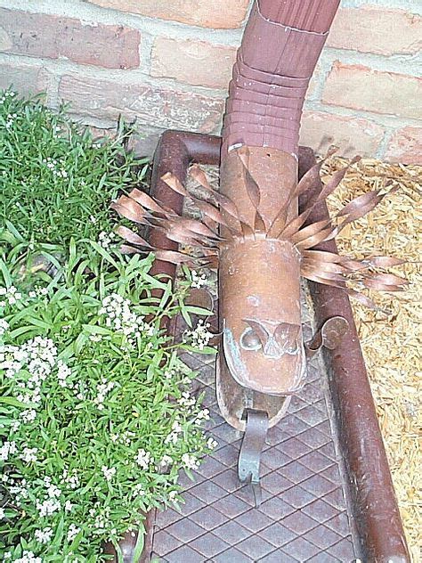 Downspout Art Garden Decorations Garden Art Fish Ponds Rain