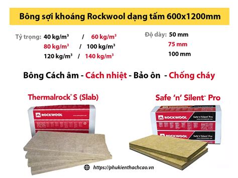 Bông khoáng cách âm Rockwool cách nhiệt chống cháy Thái Lan