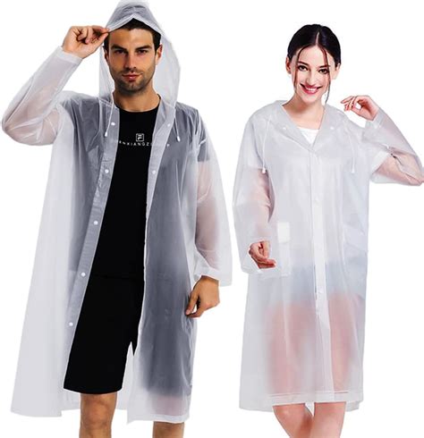 Cooy Abrigos Impermeables Paquete De Ponchos De Lluvia Reutilizables