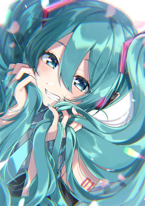 Safebooru 1girl D Aqua Eyes Aqua Hair Aqua Nails Aqua Neckwear Bangs