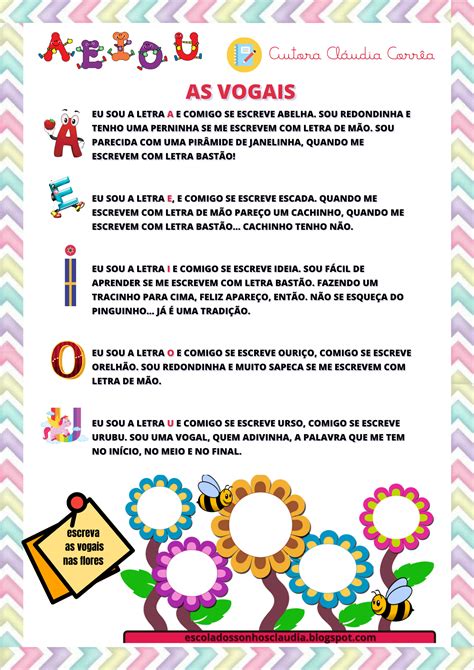 Plano De Aula Vogais Educação Infantil Bncc - Blog Profissão Professor : Plano de aula reconhecendo as letras: Vogais ...