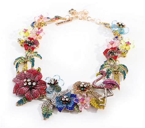 Tropical Stone Necklace By Oscar De La Renta Necklacechain Jewellery