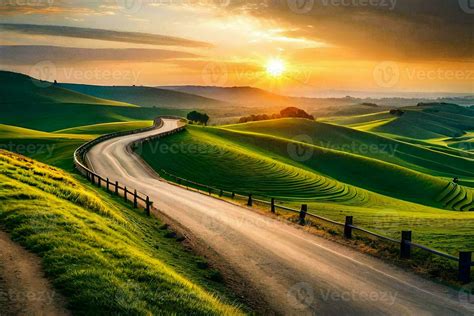 the road to the sunset, road, landscape, hd wallpaper. AI-Generated ...