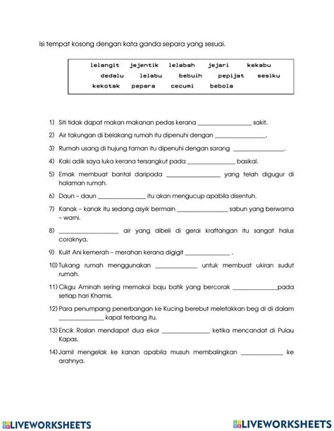 Kata Ganda Interactive Activity For Grade 5 Live Worksheets