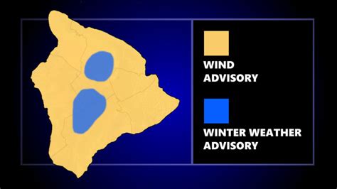 Wind Winter Weather Advisories Posted For Hawaiʻi Island