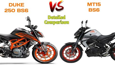 Ktm Duke Bs Vs Yamaha Mt Bs Detailed Comparison Youtube