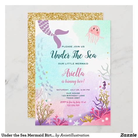 Editable Under The Sea Mermaid Birthday Invite Printable Etsy Artofit