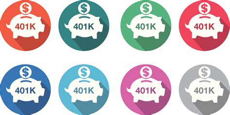 401k Flat Round Icon Set Stock Illustration Download Image Now Istock