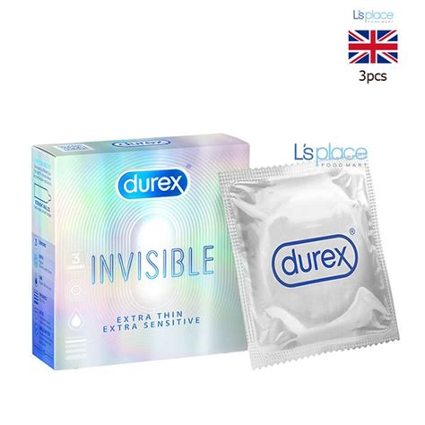 Durex Invisible Bao cao su siêu mỏng độ rộng 52mm hộp nhỏ L s Place