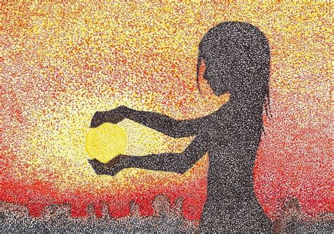 Pointillism Touch The Sun By Sakura Chrno On Deviantart