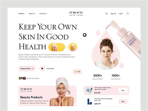 Skin Care Product Landing Page Figma