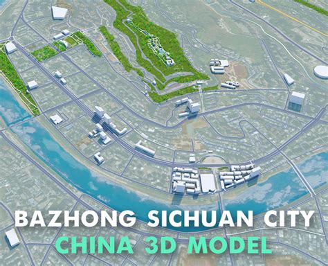 Bazhong City Sichuan China 3d Model FlippedNormals