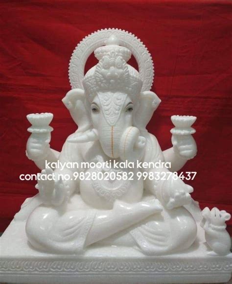 White Marble Dagdu Sheth Ganesha Statue Packaging Type Wooden Box 2