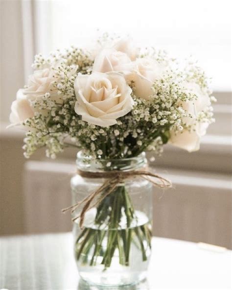 Simple Centerpieces Flower Centerpieces Cream Roses White Roses