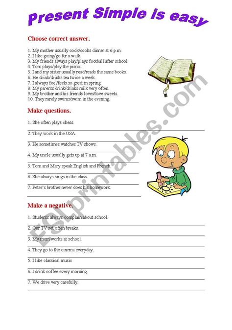 Present Simple Exercises Esl Worksheet By Edylec