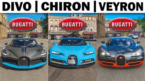 Forza Horizon 4 Bugatti Divo Vs Bugatti Chiron Vs Bugatti Veyron