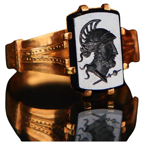 Karin S Nordic Men Ring Mars Ares Intaglio Hematite K Gold Us