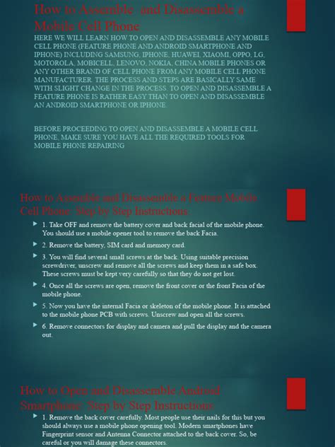 assemble  disassemble  mobile cell  smartphone