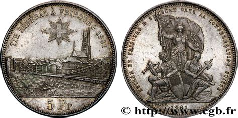 SUIZA 5 Francs Monnaie De Tir Fribourg 1881 Fwo 713070 Monedas Del Mundo