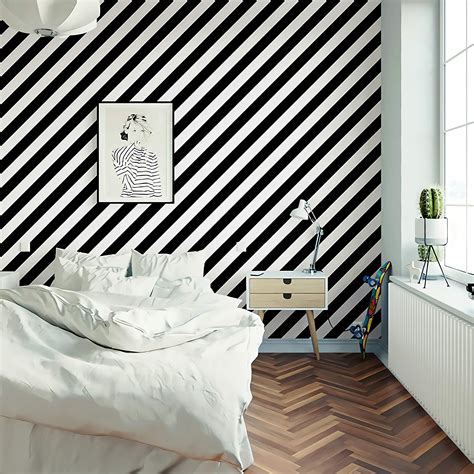 Mua Guvana Stripe Black And White Peel And Stick Wallpaper Self