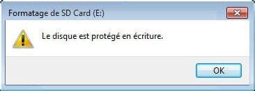 Carte Sd Prot G E En Criture Solutions Gratuites