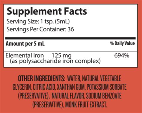 NovaFerrum 125 Liquid Iron Supplement Raspberry Grape Flavor