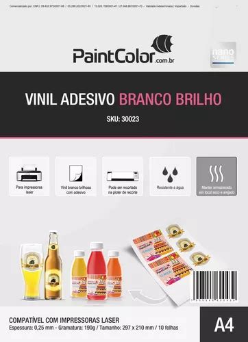 Vinil Adesivo Laser Branco Glossy A4 10 Folhas MercadoLivre