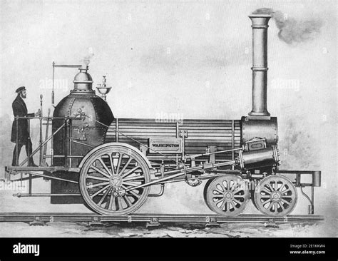 4-2-0 steam locomotive "George Washington" 1836 Stock Photo - Alamy