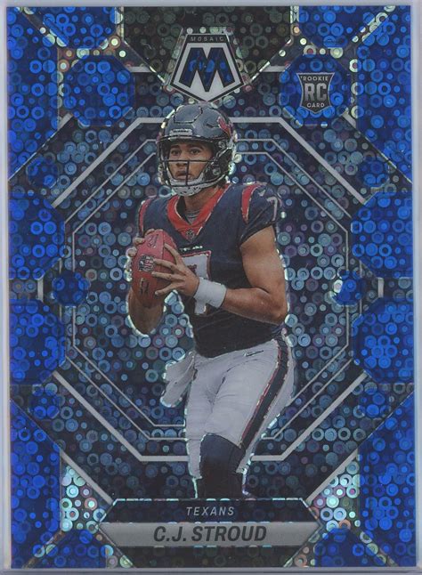 2023 Panini Mosaic Mosaic No Huddle Blue 292 CJ Stroud Texans RC 40 75