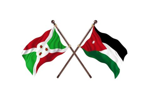 Premium Photo Burundi Versus Jordan Two Countries Flags Background