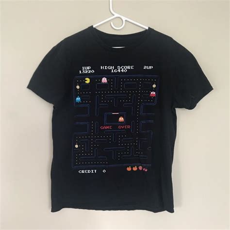 Shirts Retro Pacman Video Game Maze Black Tshirt Size L Poshmark