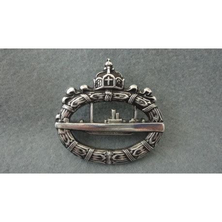 WW1 Imperial German U BOAT Submarine Badge In Silver German