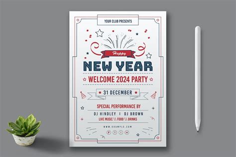 Happy New Year Poster 2024, Print Templates ft. newyear & newyear2024 ...