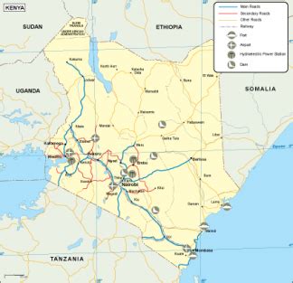 Kenya Transportation Map Eps Illustrator Map Vector World Maps