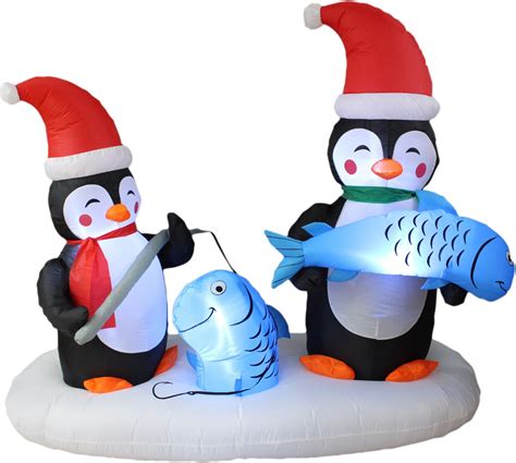 Amazon Foot Long Christmas Inflatable Penguins Fishing On Polar