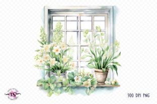 Watercolor Spring Windows Clipart Graphic By Bee Design Creative Fabrica