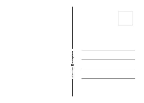 Postcard Templates For The Reverse Formats And Sizes