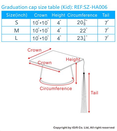 Cap Size Chart Singapore