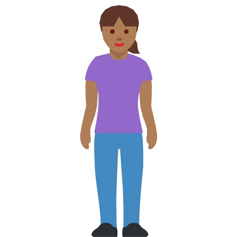 Woman Standing Medium Dark Skin Tone Vector Svg Icon Svg Repo