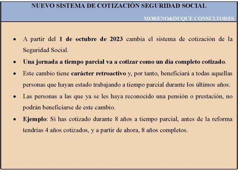 Nuevas Cotizaciones A La Seguridad Social Moreno Duque Consultores