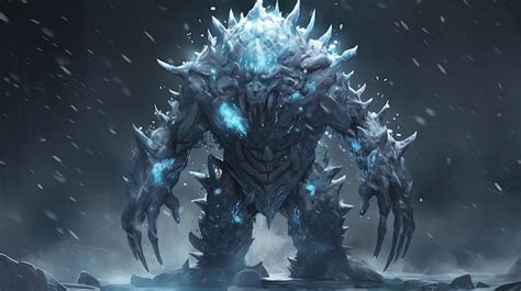 Premium AI Image | Ice golem digital art illustration Generative AI