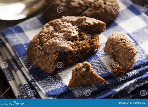 Homemade Double Chocolate Chip Cookies Stock Image Image Of Biscuits