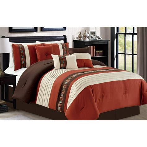 Empire Home Brown And Rust 7 Piece Elegant Spring Alba Comforter Set