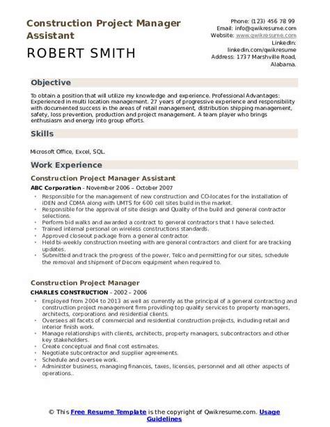 10 Construction Project Manager Resume Samples And Templates For 2025