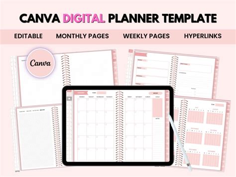 Create A Digital Planner Canva Template With Hyperlinks Commercial Use By Marnoruega Fiverr