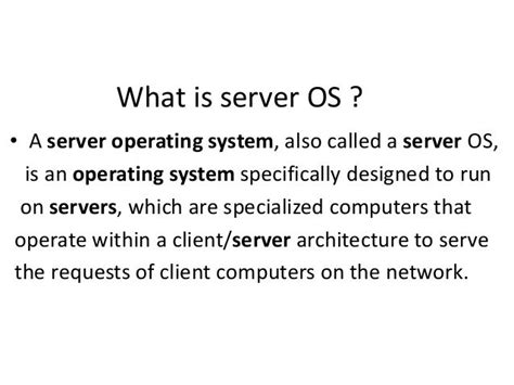 Best Server Operating Systems And Their Features