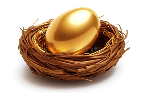 Shiny Golden Egg In Nest Stock Illustration Illustration Of Shiny