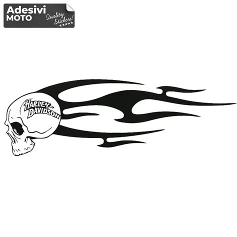 Skull Flames Harley Davidson Sticker Type 2 Windshield Helmet